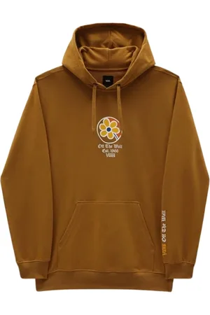 Vans Sweathshirts & Hoodies, Herre, Brun, XS, Bomuld, Script Po Langærmet Hættetrøje Golden