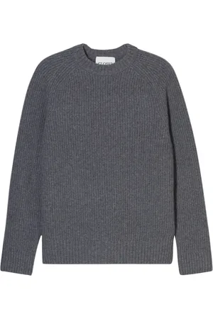 Closed Strik, Herre, Grå, L, Uld, Raglanærme Crew Neck Sweater