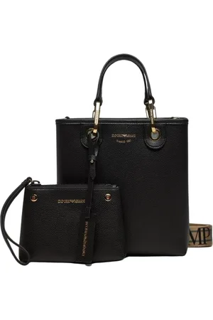 Emporio Armani Taske, Dame, Sort, ONE SIZE, Læder, Sort Imiteret Læder Indkøbstaske