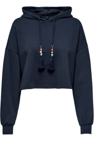 ONLY Sweathshirts & Hoodies, Dame, Blå, S, Bomuld, Langærmet hættetrøje Navy Blazer