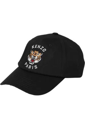 Kenzo Tilbehør, Herre, Sort, ONE SIZE, Uld, Tiger Head Kasket Stilfuld Sort