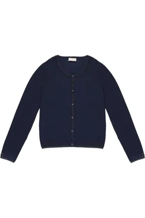 Liu Jo Strik, Dame, Blå, XS, Uld, Blå Åben Strik Cardigan
