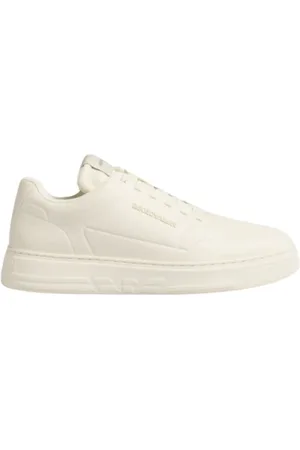 Emporio Armani Sko, Herre, Hvid, 43 EU, Læder, Hvide Læder Lave Top Sneakers