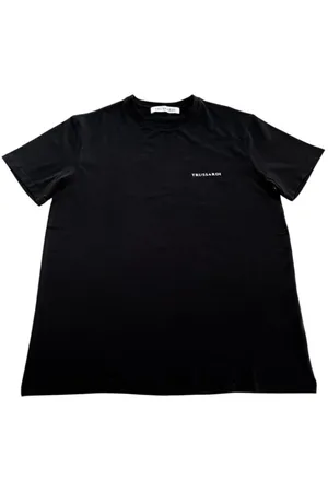 Trussardi Top, Herre, Sort, M, Bomuld, Sort Bomuld Logo Print T-shirt