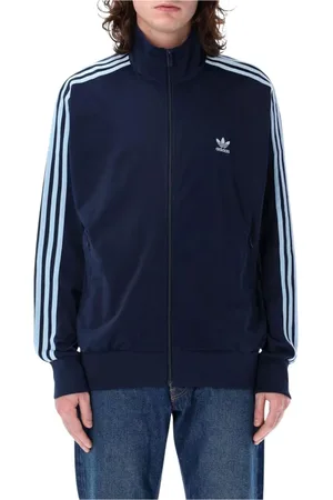 adidas Sweathshirts & Hoodies, Herre, Blå, XL, Uld, Blå 3 Striber Track Jakke