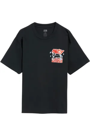 Obey Top, Herre, Sort, XL, Bomuld, Trykt Unisex T-shirt, Sort