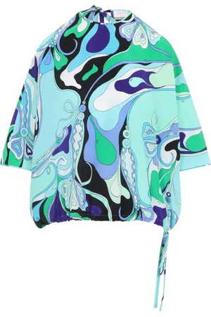 Emilio Pucci Bluser & Skjorter, Dame, Flerfarvet, XS, Orkide Bluse - Elegant Blomsterstil