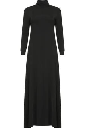 Khaite Kjole, Dame, Sort, M, Flared Kjole med Mock Turtleneck
