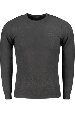 Roberto Cavalli Strik, Herre, Sort, 2XL, Sort langærmet broderet logo top