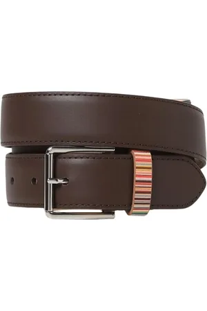Paul Smith Tilbehør, Herre, Brun, 90 CM, Læder, Multifarvet Stribet Læderbælte