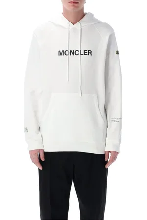 Moncler Sweathshirts & Hoodies, Herre, Hvid, S, Uld, Stilfuld hættetrøje til et trendy look
