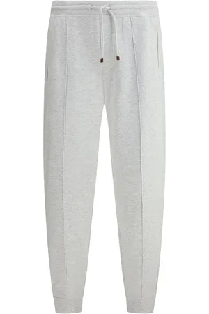 Brunello Cucinelli Bukser, Herre, Grå, 2XL, Bomuld, Elegant Jogger Sweatpants