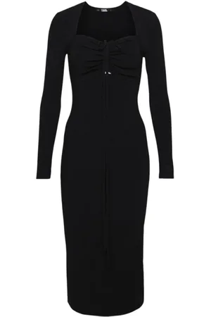 Karl Lagerfeld Kjole, Dame, Sort, S, Abito Long Sleeve CUT OUT