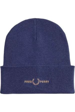 Fred Perry Tilbehør, Herre, Blå, ONE SIZE, Bomuld, Marineblå Bomuld Beanie Hat