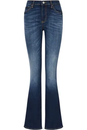 Armani Exchange Jeans, Dame, Blå, W25, Denim, Indigo Denim Flare Jeans med 5 Lommer