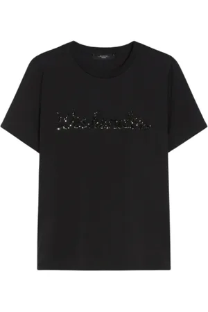 Max Mara Top, Dame, Sort, XS, Bomuld, Bomuld Jersey T-Shirt Vello Sort