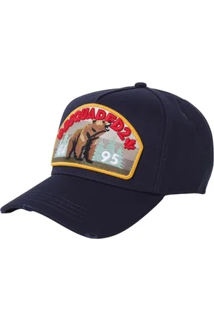 Dsquared2 Tilbehør, Herre, Sort, ONE SIZE, Bomuld, Sort Bear Patch Baseball Cap