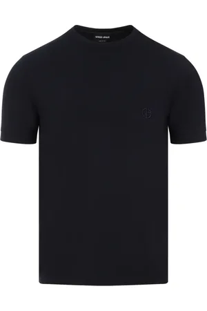 Giorgio Armani Top, Herre, Sort, L, Navy Blue T-shirt til Mænd