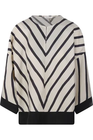 By Malene Birger Bluser & Skjorter, Dame, Hvid, S, Diagonal Stribe Top
