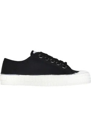 Novesta Sko, Herre, Sort, 43 EU, Bomuld, Sort Bomuld Lav Top Sneakers