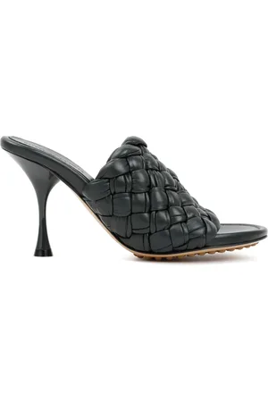 Bottega Veneta Sko, Dame, Sort, 38 EU, Læder, Grøn Læder Dot Wave Sandaler
