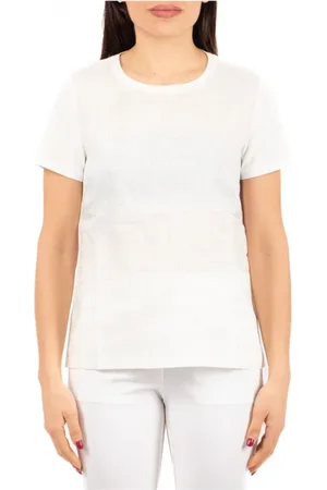Max Mara Top, Dame, Hvid, M, Afslappet T-shirt til en