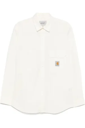 Carhartt Skjorte, Herre, Hvid, M, Bomuld, Løstsiddende Bomuldspoplin Skjorte
