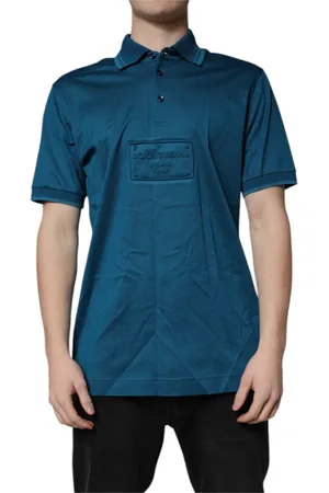 Dolce & Gabbana Top, Herre, Blå, XL, Bomuld, Blå Logo Bomuld Herre Polo Skjorte