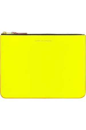 Comme des Garçons Taske, Dame, Gul, ONE SIZE, Læder, Gul/Orange Læder Pung med Lynlås