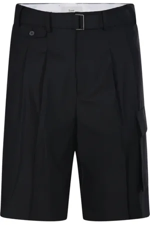 DUNST Shorts, Herre, Sort, M, Uld, Sort Multipocket Bermuda Shorts