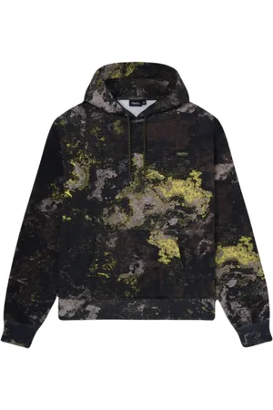 DOLLY NOIRE Sweathshirts & Hoodies, Herre, Flerfarvet, M, Bomuld, Mørk Kemisk Hættetrøje med All-Over Print