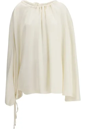 GABRIELA HEARST Bluser & Skjorter, Dame, Hvid, M, Uld, Asymmetrisk Top med Rose Guld Charms