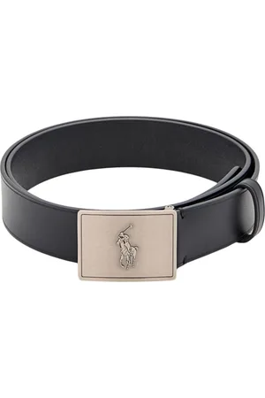 Ralph Lauren Tilbehør, Herre, Sort, S, Læder, Sort Læderbælte med Logo