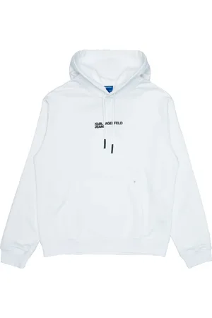 Karl Lagerfeld Sweathshirts & Hoodies, Herre, Hvid, XL, Bomuld, Klassisk Hættetrøje