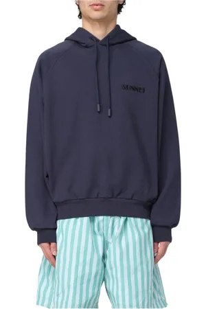 SUNNEI Sweathshirts & Hoodies, Herre, Blå, L, Bomuld, Blå afslappet hættetrøje