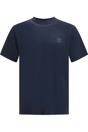 Stone Island Top, Herre, Blå, S, Bomuld, Monogram Patch Logoed T-Shirt