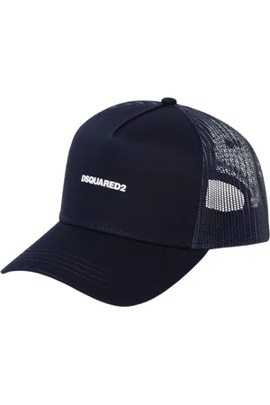 Dsquared2 Tilbehør, Herre, Blå, ONE SIZE, Bomuld, Marineblå Logo Trucker Hat til Mænd