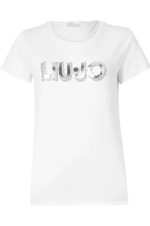 Liu Jo Top, Dame, Hvid, M, Bomuld, Hvid Bomulds T-shirt med Strass