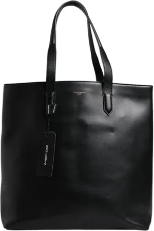 Dolce & Gabbana Taske, Dame, Sort, ONE SIZE, Uld, Sort Læder Shopping Tote Skuldertaske