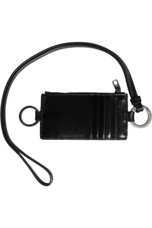 Dolce & Gabbana Tilbehør, Dame, Sort, ONE SIZE, Læder, Sort læder logo præget kortindehaver