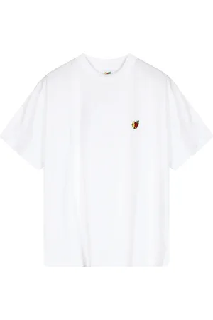 Sky High Farm Top, Herre, Hvid, M, Bomuld, Hvid Logo Bomuld T-shirt Kortærmet
