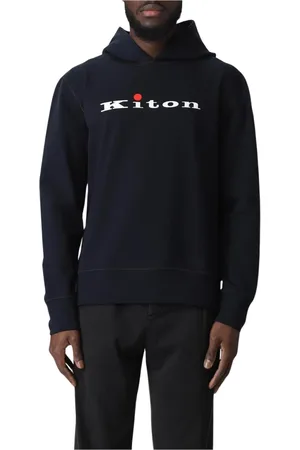 Kiton Sweathshirts & Hoodies, Herre, Blå, L, Bomuld, Blå Logo Hoodie til Mænd