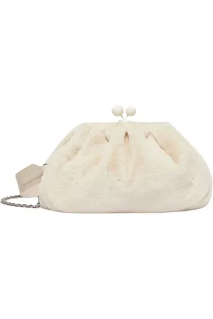 Max Mara Taske, Dame, Hvid, ONE SIZE, Faux Fur, Faux Fur Clutch Taske Gianna