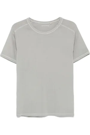 Sunflower Top, Herre, Grå, M, Uld, Grå Ribbet T-shirt