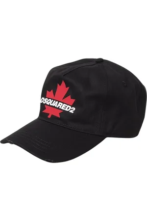 Dsquared2 Tilbehør, Herre, Sort, ONE SIZE, Bomuld, Slidt Maple Leaf Baseball Cap