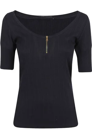 Patou Strik, Dame, Sort, S, Blå T-shirt Dametøj