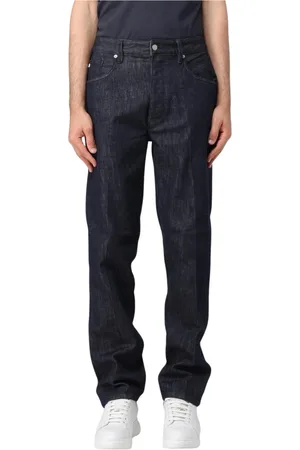 Emporio Armani Jeans, Herre, Blå, W36, Uld, Blå Straight Leg Jeans Stilfuld Moderne
