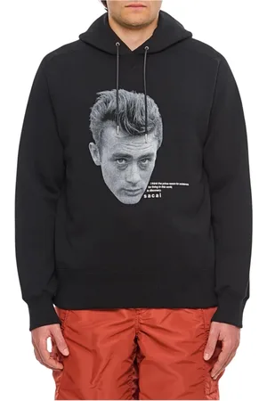 SACAI Sweathshirts & Hoodies, Herre, Sort, XS, Bomuld, Moderne Grafisk Hættetrøje