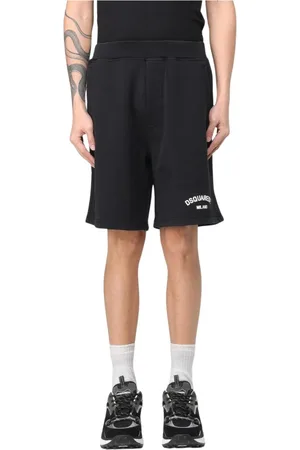 Dsquared2 Shorts, Herre, Sort, XL, Uld, Sweatshorts med broderet logo