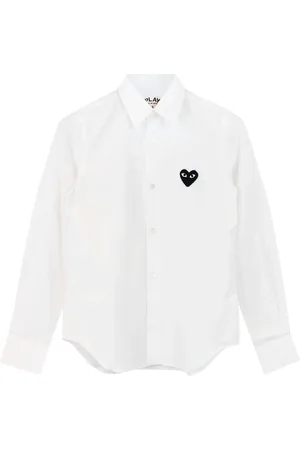 Comme des Garçons Bluser & Skjorter, Dame, Hvid, XS, Bomuld, Hvidt Heart Shirt Klassisk Bomuld